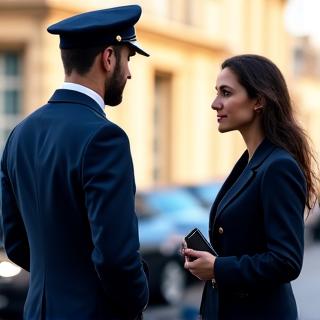 Chauffeur discutant avec un client international