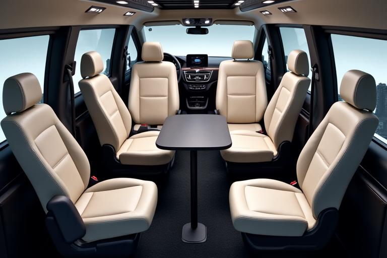 Intérieur luxueux et spacieux d'un Mercedes-Benz Classe V, parfait pour les groupes